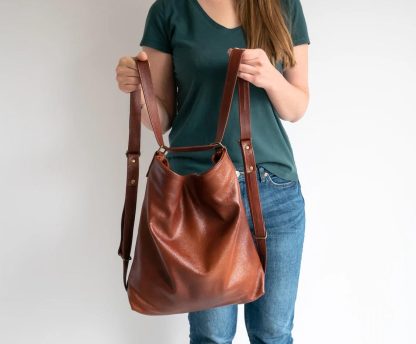 Handmade leather dual-use backpack - Image 6
