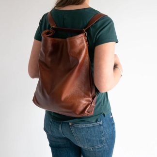 Handmade leather dual-use backpack