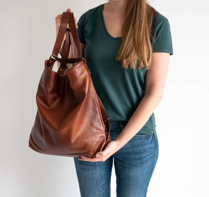 Handmade leather dual-use backpack - Image 3