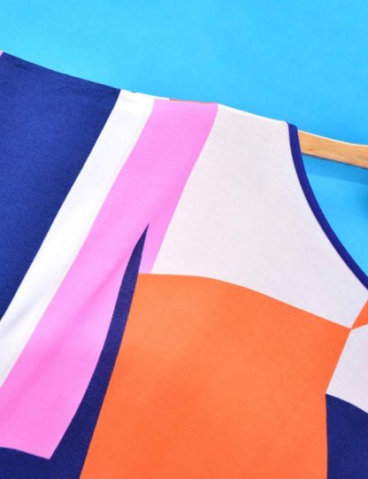 Contrast color art robe dress - Image 2