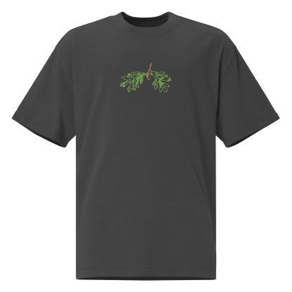 Green Leaf and Acorn Embroidered T-Shirt