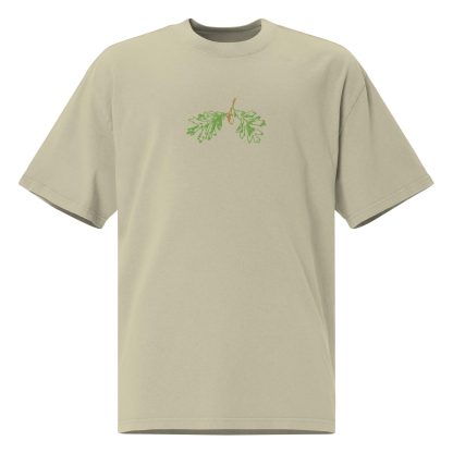 Green Leaf and Acorn Embroidered T-Shirt - Image 3