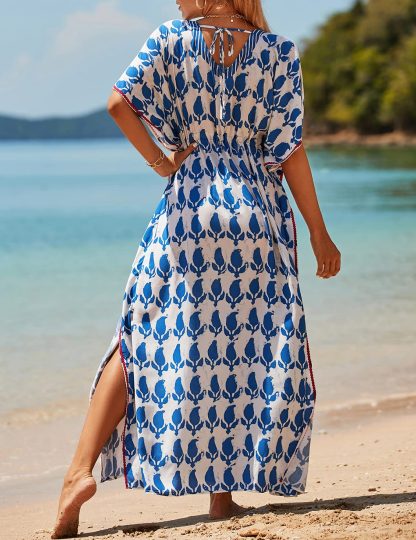 Bohemian printed waisted robe dress - Image 7