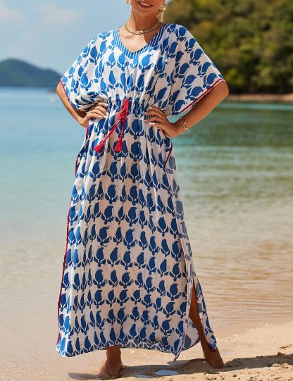 Bohemian printed waisted robe dress - Image 4