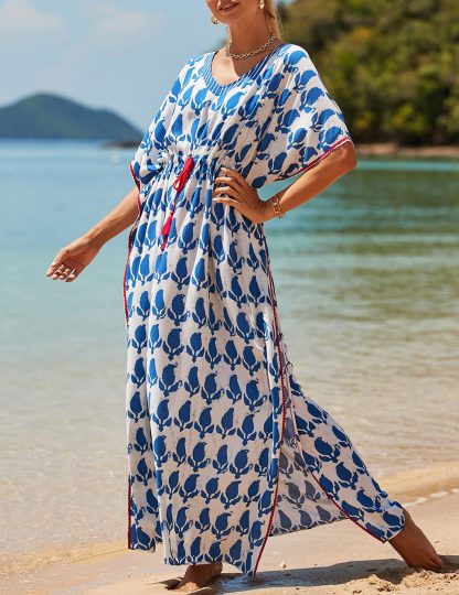 Bohemian printed waisted robe dress - Image 3