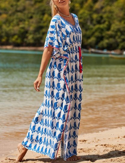 Bohemian printed waisted robe dress - Image 2