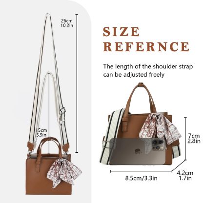 Brown silk scarf embellished handbag - Image 4