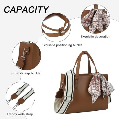 Brown silk scarf embellished handbag - Image 2