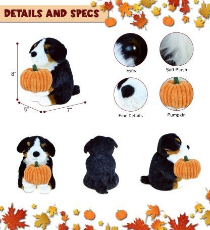 Cute puppy holding pumpkin plush toy - Image 3