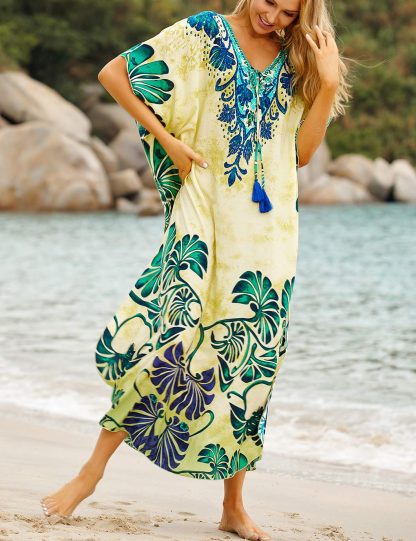 Bohemian embroidered printed robe dress
