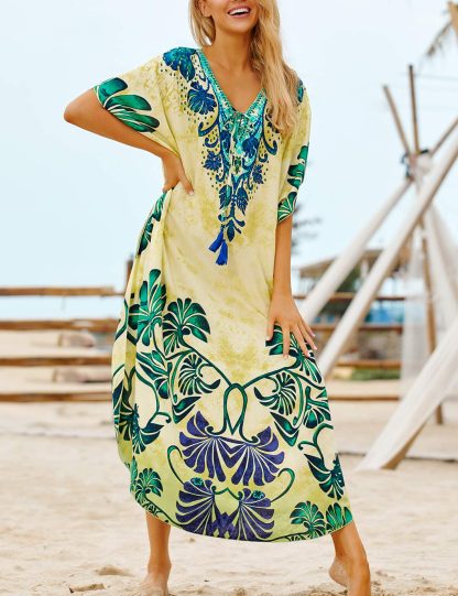 Bohemian embroidered printed robe dress - Image 3