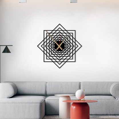 Geometric star-shaped lattice wall clock - Image 3