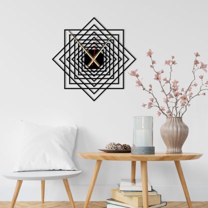 Geometric star-shaped lattice wall clock - Image 2
