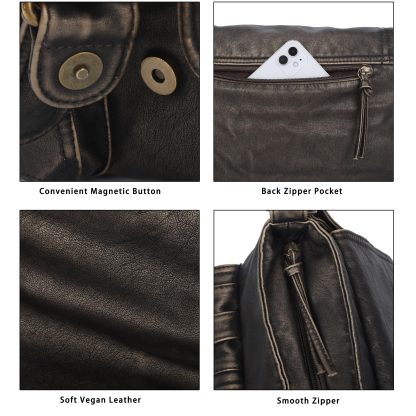 Retro messenger style multi-pocket women's bag - Image 3