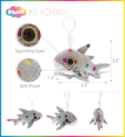 Creative colorful shark plush keychain - Image 2