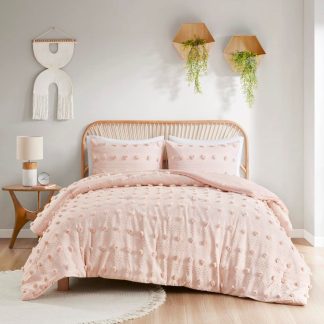 Pink Textured Pom-Pom Bedding