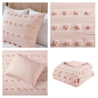 Pink Textured Pom-Pom Bedding - Image 4