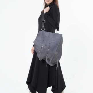 Multi-zippered shoulder bag