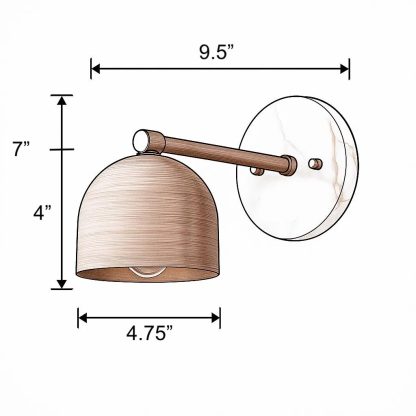 Natural marble metal wall lamp - Image 5