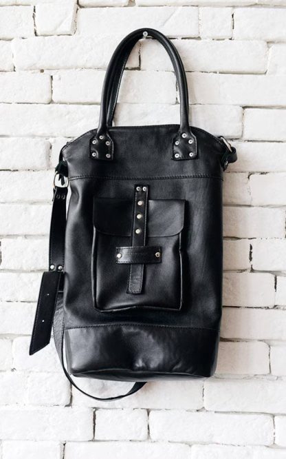 Studded leather tote bag - Image 2