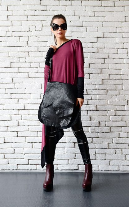 Dark style irregular cut crossbody bag