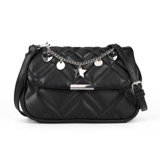 Trendy diamond chain decorated crossbody bag