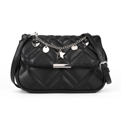 Trendy diamond chain decorated crossbody bag