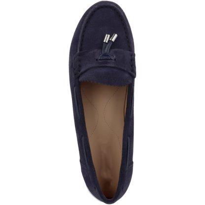 Women's Navy Suede Tassel Loafers - Image 4