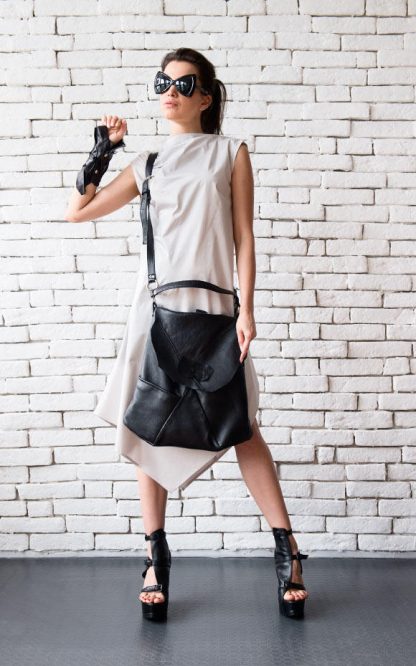Casual lazy style leather shoulder bag - Image 4