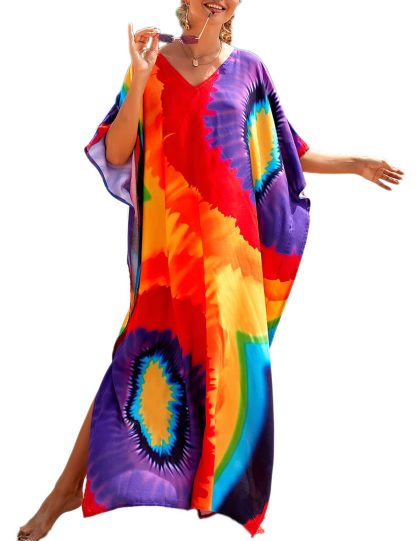 Rainbow tie-dye robe dress - Image 7