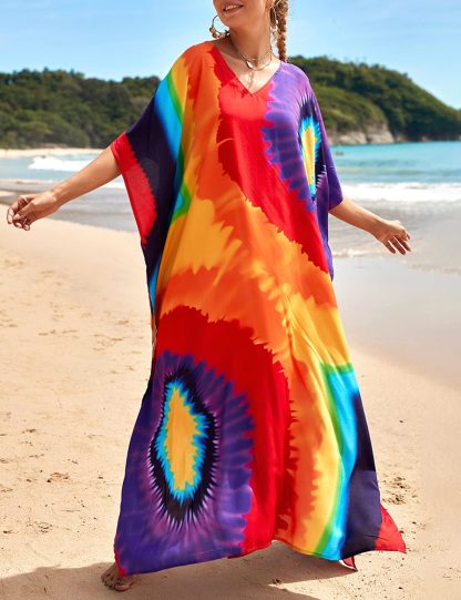 Rainbow tie-dye robe dress - Image 5