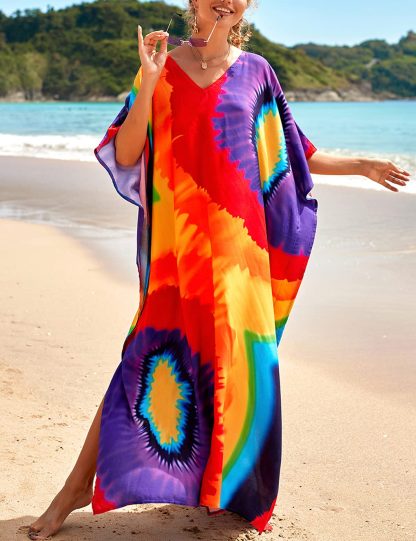 Rainbow tie-dye robe dress - Image 4