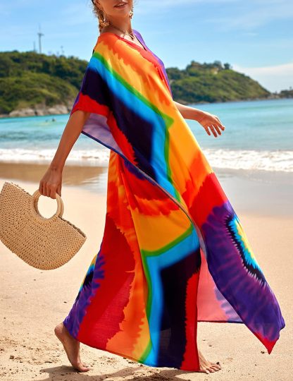 Rainbow tie-dye robe dress - Image 2