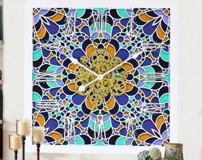 Colorful geometric art wall clock - Image 4