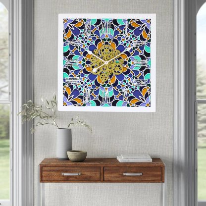 Colorful geometric art wall clock - Image 3