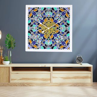 Colorful geometric art wall clock