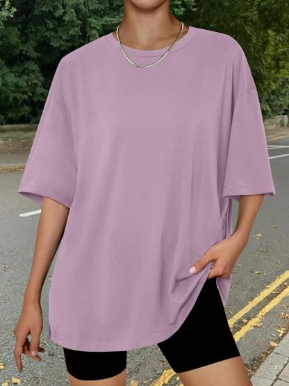 Women's Oversized Lilac T-Shirt - Image 7