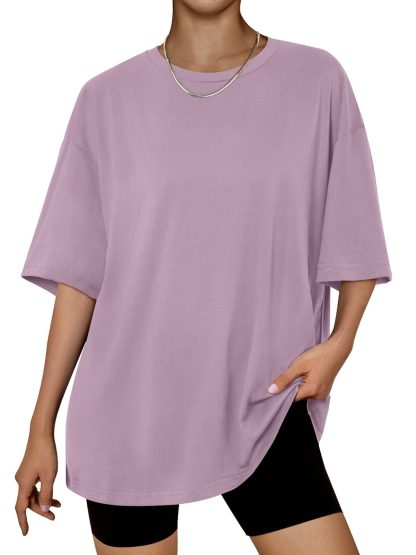 Women's Oversized Lilac T-Shirt - Image 6