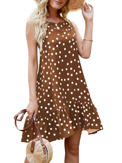 Retro Polka Dot Sleeveless Fishtail Dress - Image 5