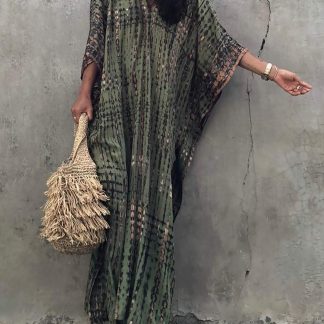Bohemian tie-dye robe dress