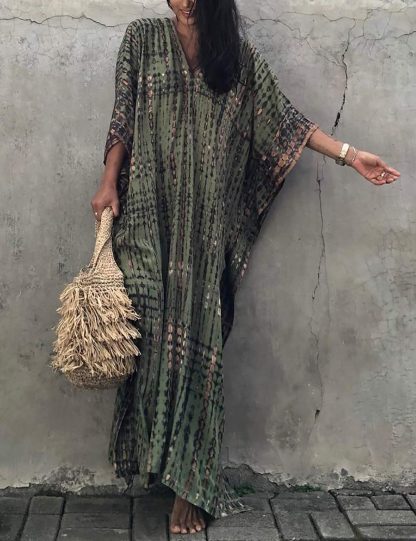Bohemian tie-dye robe dress