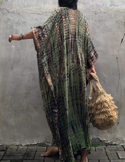 Bohemian tie-dye robe dress - Image 3