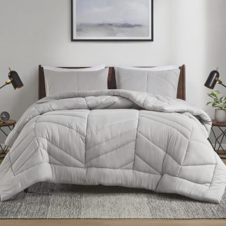Minimalist geometric quilted bedding