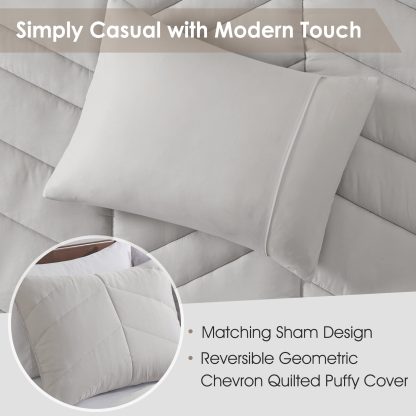 Minimalist geometric quilted bedding - Image 2