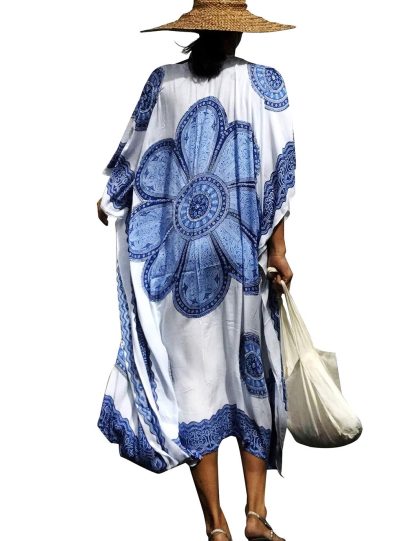 Bohemian floral print robe dress - Image 4