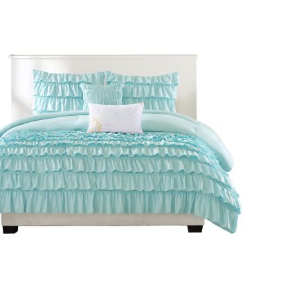 Ruffled turquoise bedding - Image 3