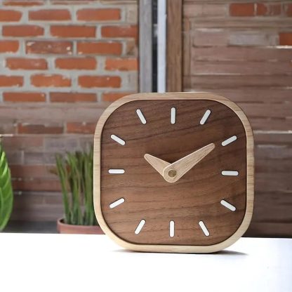 Solid wood square table clock - Image 5