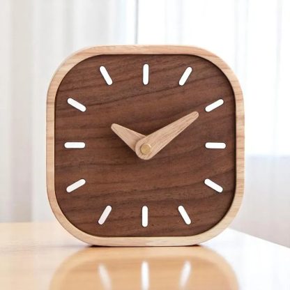 Solid wood square table clock - Image 3