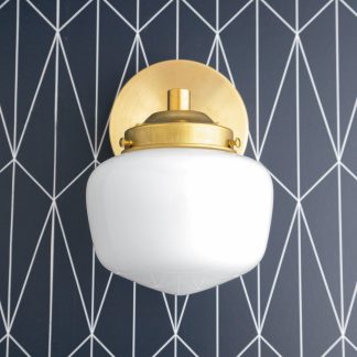 Retro milky white glass wall lamp