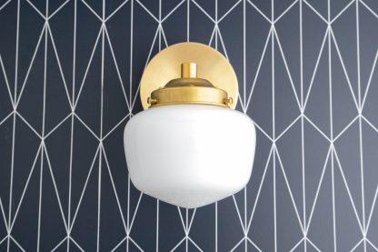 Retro milky white glass wall lamp